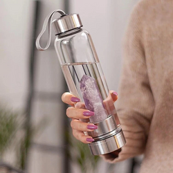 Natural Quartz Crystal Water Bottle